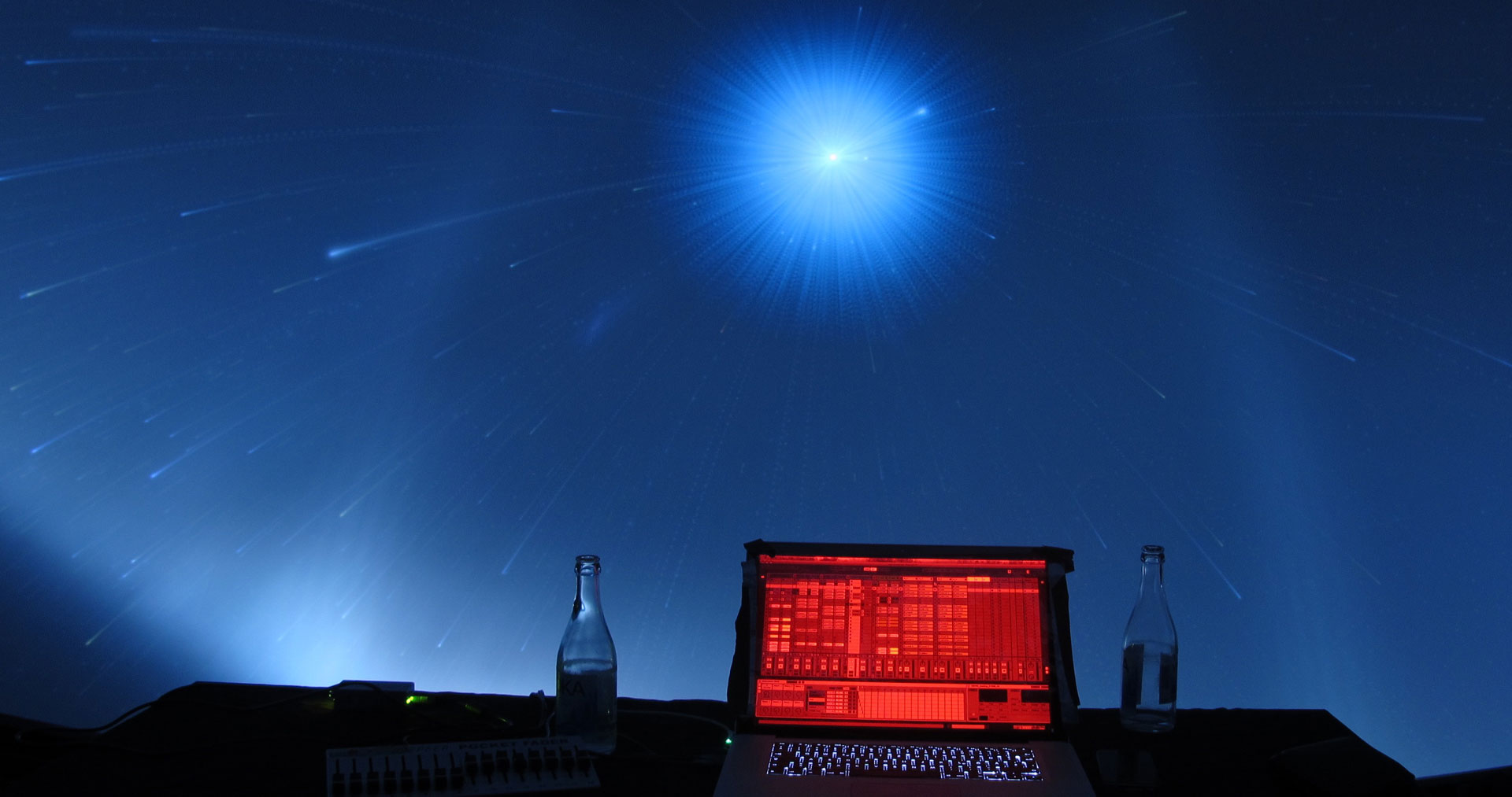 laptop running Ableton Live in planetarium